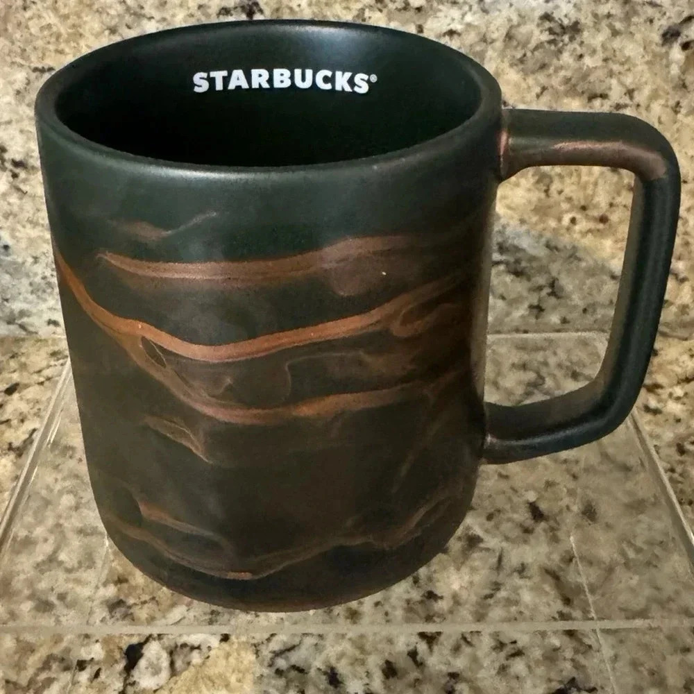 Starbucks copper and green 12oz mug